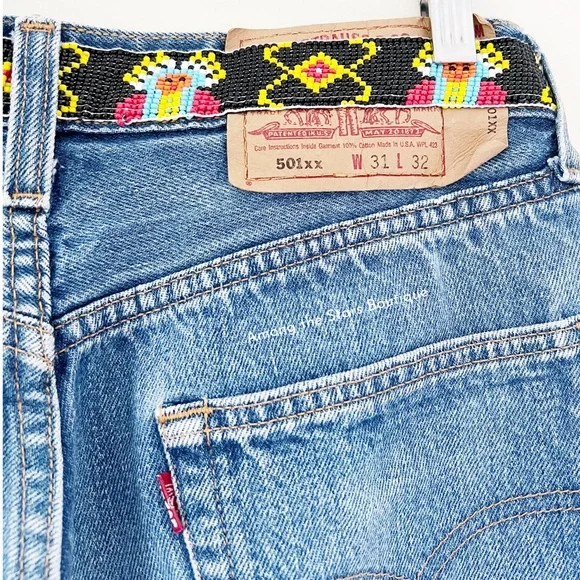 Exceptionally Rare 90s Vintage Upcycled Beaded Jeans ASO Rachel Green in Friends - Picture 15 of 15
